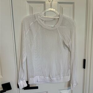 Monrow White Mesh Women's Top